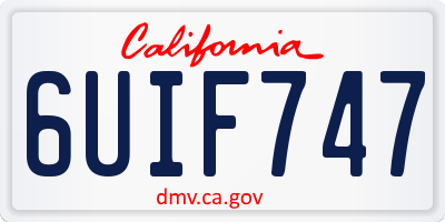 CA license plate 6UIF747