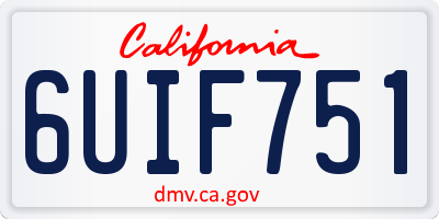 CA license plate 6UIF751