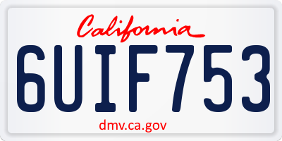 CA license plate 6UIF753
