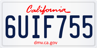 CA license plate 6UIF755