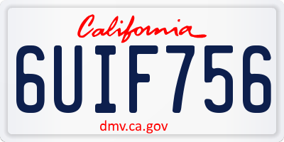 CA license plate 6UIF756