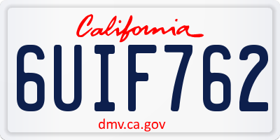 CA license plate 6UIF762