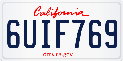 CA license plate 6UIF769