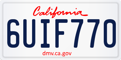 CA license plate 6UIF770