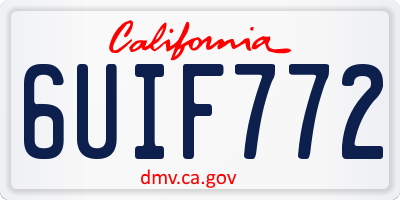 CA license plate 6UIF772