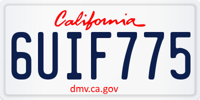 CA license plate 6UIF775