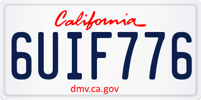 CA license plate 6UIF776