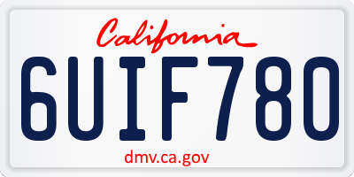 CA license plate 6UIF780