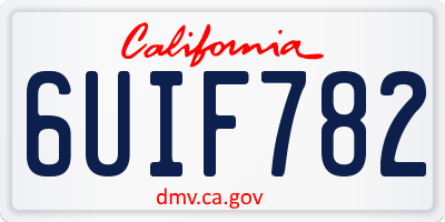 CA license plate 6UIF782