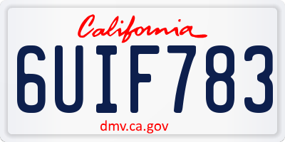 CA license plate 6UIF783