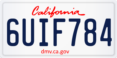 CA license plate 6UIF784