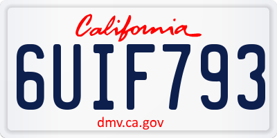 CA license plate 6UIF793