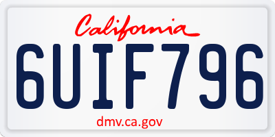 CA license plate 6UIF796