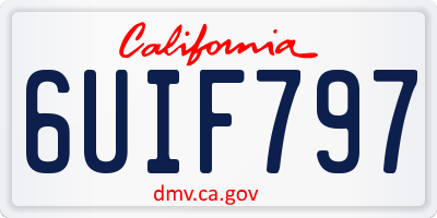 CA license plate 6UIF797
