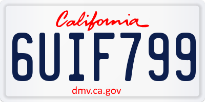 CA license plate 6UIF799