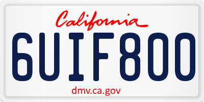 CA license plate 6UIF800