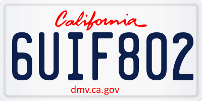 CA license plate 6UIF802