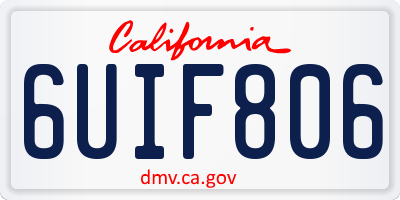 CA license plate 6UIF806