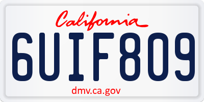 CA license plate 6UIF809
