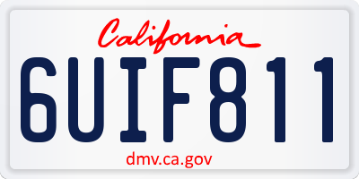 CA license plate 6UIF811