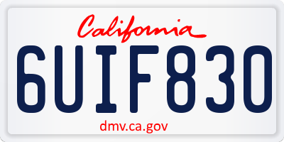CA license plate 6UIF830