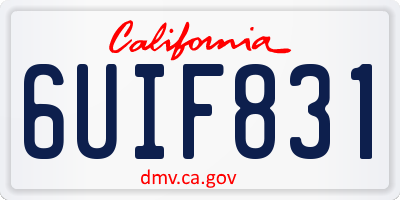 CA license plate 6UIF831