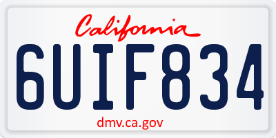 CA license plate 6UIF834