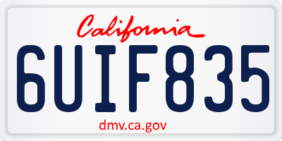 CA license plate 6UIF835