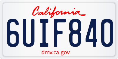CA license plate 6UIF840