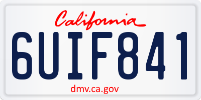 CA license plate 6UIF841