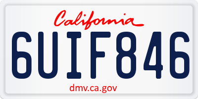 CA license plate 6UIF846