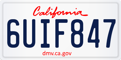 CA license plate 6UIF847