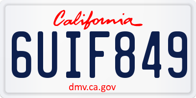 CA license plate 6UIF849