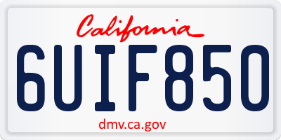 CA license plate 6UIF850