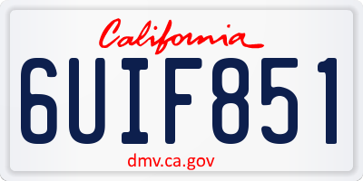 CA license plate 6UIF851