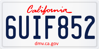 CA license plate 6UIF852
