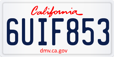 CA license plate 6UIF853