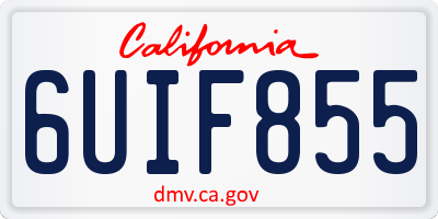 CA license plate 6UIF855