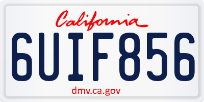CA license plate 6UIF856