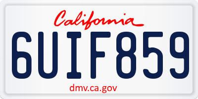 CA license plate 6UIF859