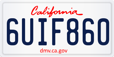 CA license plate 6UIF860