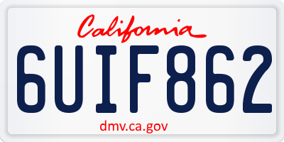 CA license plate 6UIF862