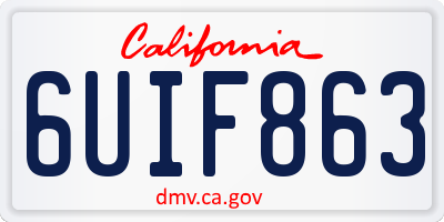 CA license plate 6UIF863