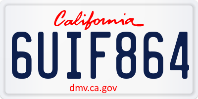 CA license plate 6UIF864