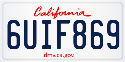 CA license plate 6UIF869