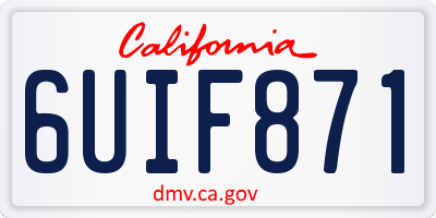 CA license plate 6UIF871