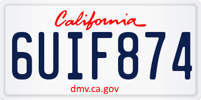 CA license plate 6UIF874