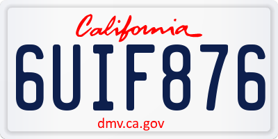 CA license plate 6UIF876