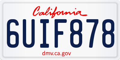 CA license plate 6UIF878