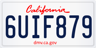 CA license plate 6UIF879